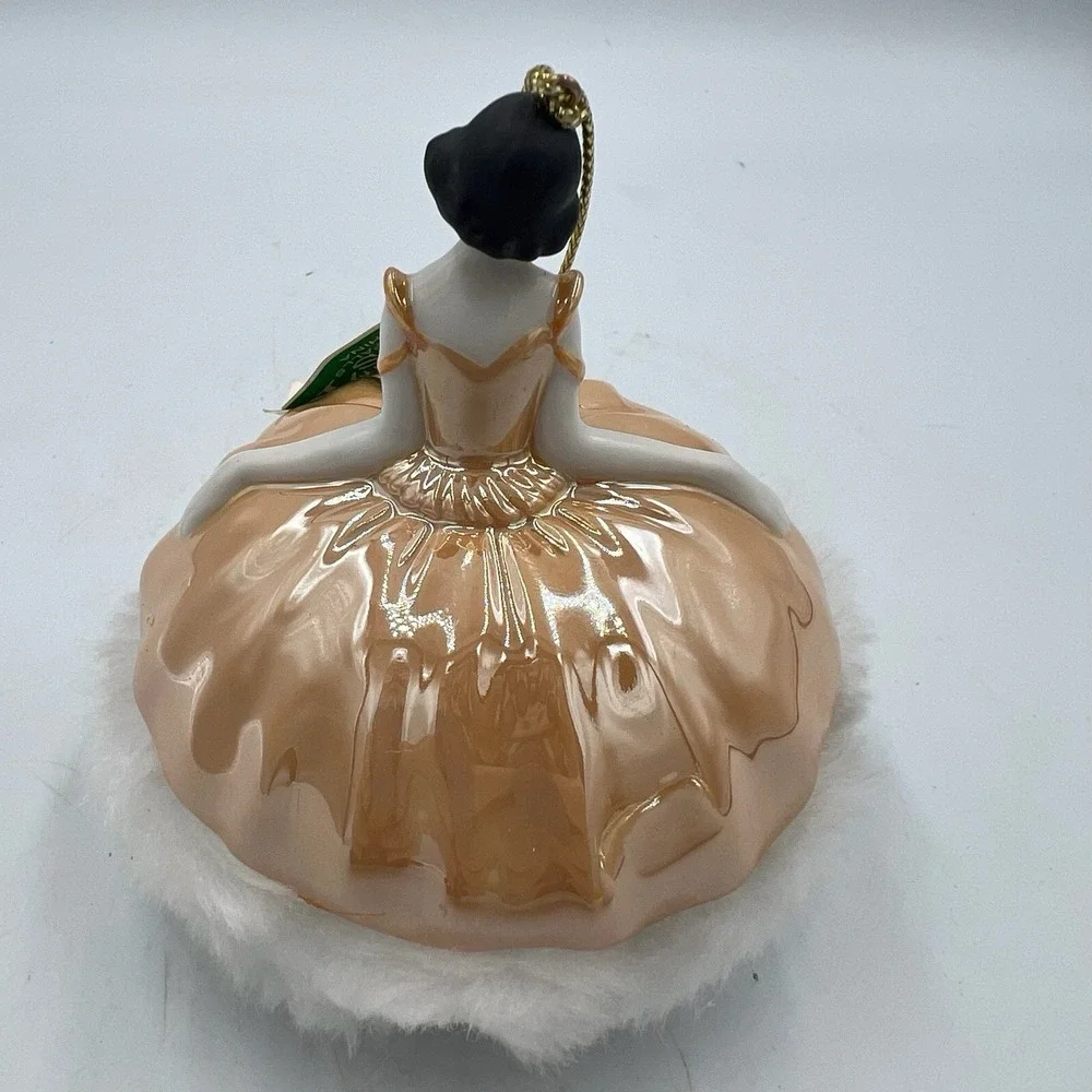 VTG Midwest Cannon Falls Porcelain Ornaments Set of‎ 2 Lady & Harlequin NWT